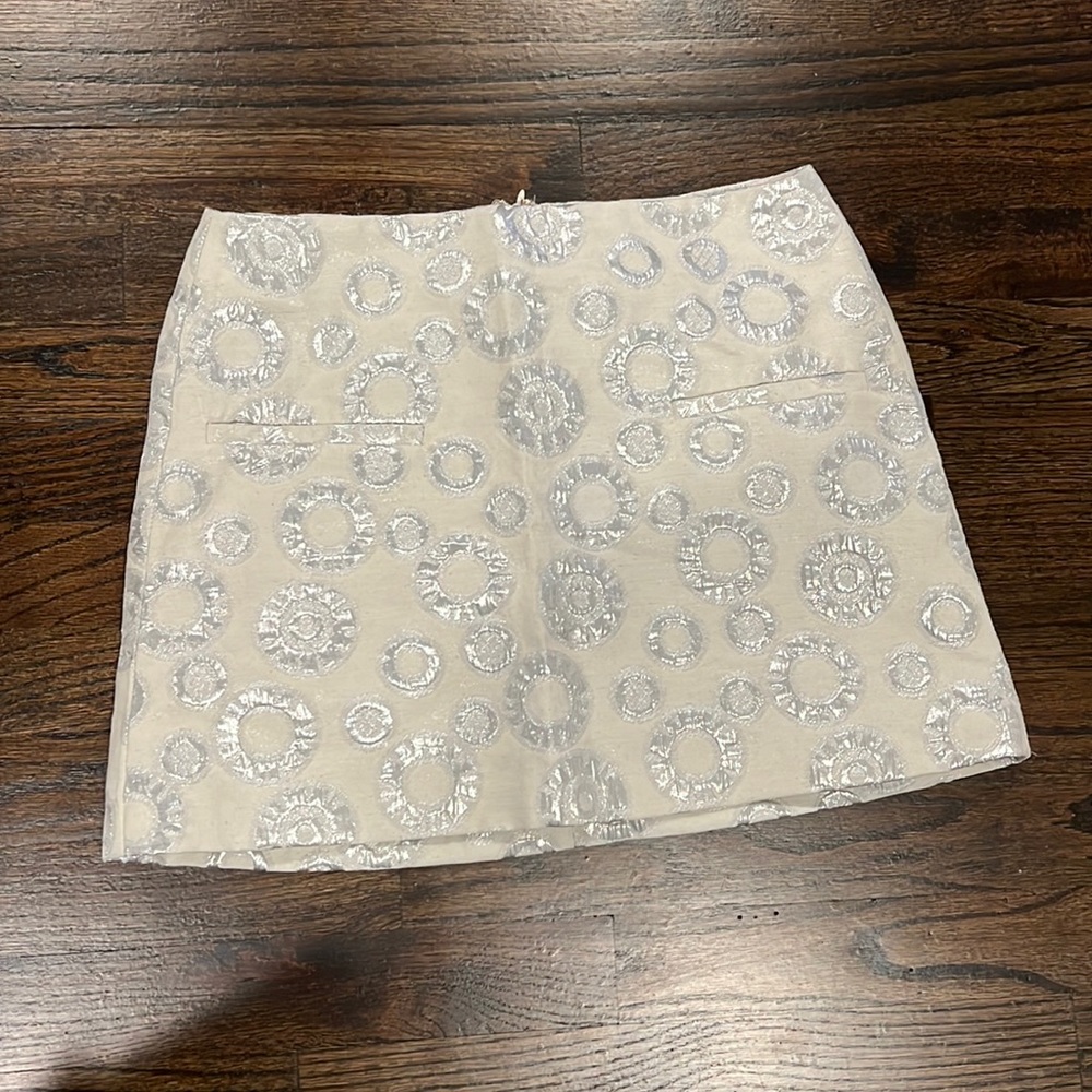 Cream and silver skirt size 2